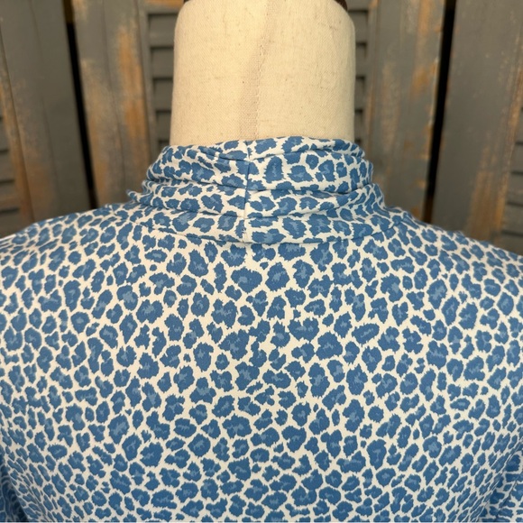 J. McLaughlin Faux Wrap Panama Dress Blue Cheetah Sz XL - Picture 12 of 16